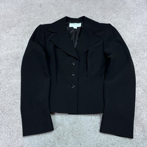 Liz Claiborne Blazer Jacket Black Button Up Women’s Size 2 Petite - Picture 1 of 11